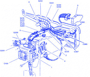 GMC Savana 2500 1999 Engine Fuse Box/Block Circuit Breaker Diagram