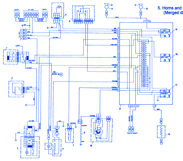 Fiat X1-9 1986 Horn Electrical Circuit Wiring Diagram » CarFuseBox