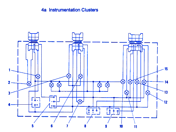 Fiat X1-9 1986 Instrument Cluster Electrical Circuit Wiring Diagram