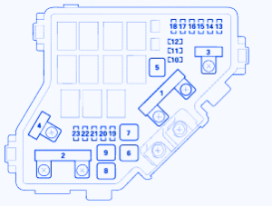 Honda Civic Hybrid 2008 Main Fuse Box/Block Circuit Breaker Diagram