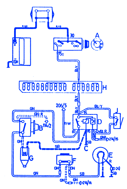 Volvo 240 1989 Front Electrical Circuit Wiring Diagram