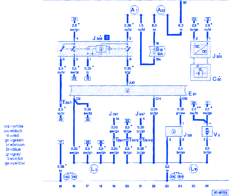 Audi A6 Quattro 2.8 1999 Electrical Circuit Wiring Diagram » CarFuseBox