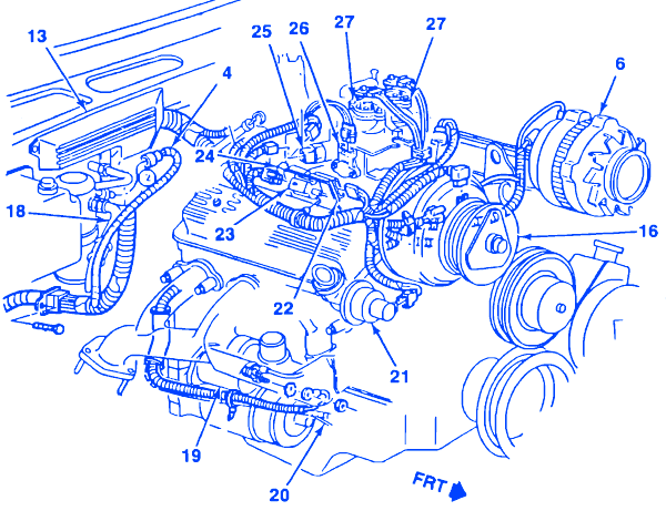 Chevrolet 1500 Truck 4.3 1989 Engine Electrical Circuit Wiring Diagram