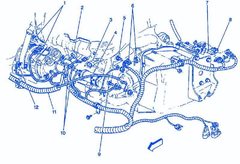Chevrolet Venture LS 1998 Upper Transmission Electrical Circuit Wiring