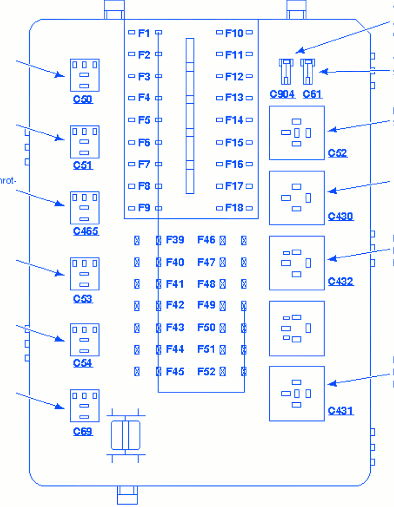 Mercury Cougar 2002 Fuse Box  Block Circuit Breaker Diagram