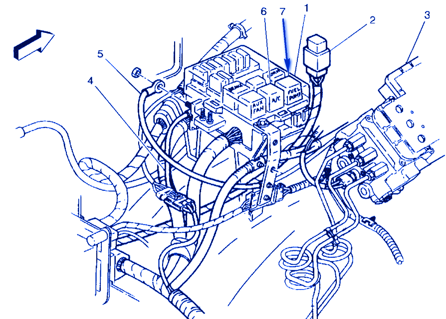 Chevrolet Diesel 3500 2006 Front Fuse Box/Block Circuit Breaker Diagram