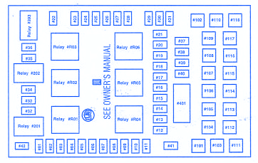 Ford F150 2009 Main Engine Fuse Box/Block Circuit Breaker Diagram