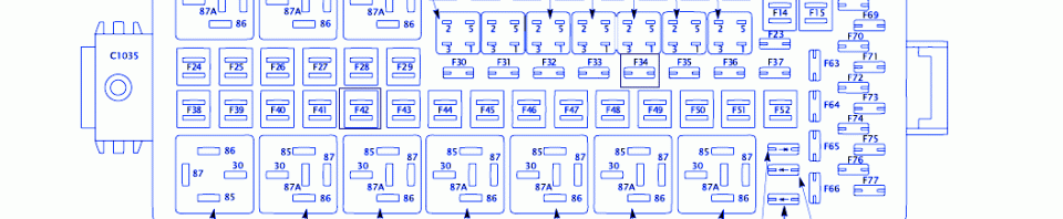 Ford F250 Super Duty 2011 Fuse Box/Block Circuit Breaker Diagram