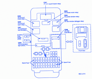 Honda Prelude Vtec Blower 1999 Fuse Box/Block Circuit Breaker Diagram