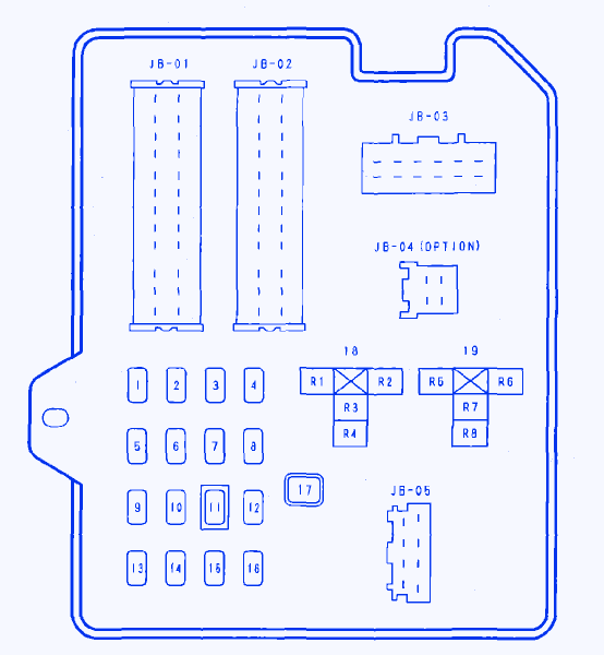 Mazda 6S 2.3L 2007 Fuse Box/Block Circuit Breaker Diagram - CarFuseBox