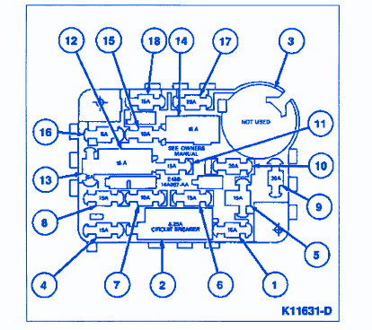 Lincoln Continental 1999 Main Engine Fuse Box/Block Circuit Breaker Diagram - CarFuseBox