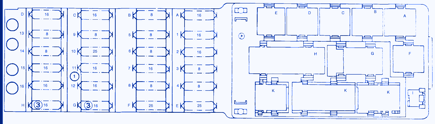 Mercedes C-230 2003 Injection Fuse Box/Block Circuit Breaker Diagram - CarFuseBox