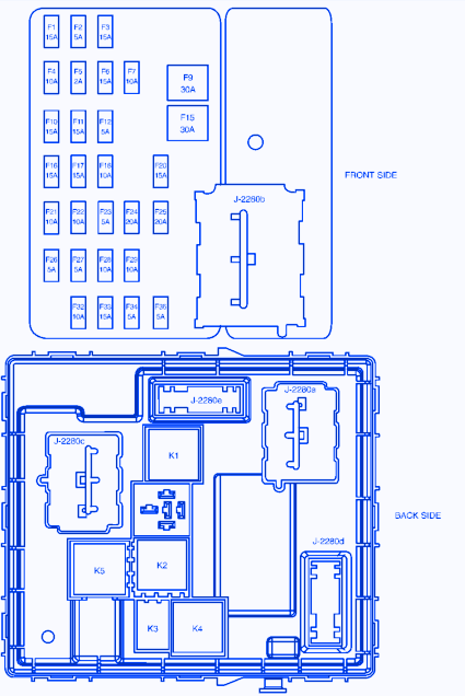 Mazda Tribute 2010 Engine Fuse Box/Block Circuit Breaker Diagram