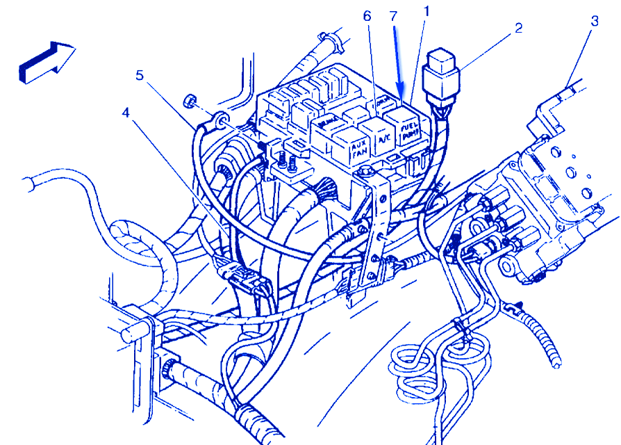 Chevy Diesel 3500 2001 Engine Fuse Box/Block Circuit Breaker Diagram