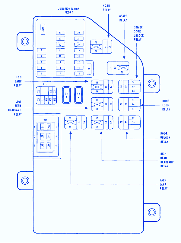 Chrysler 300M 2000 Fuse Box/Block Circuit Breaker Diagram - CarFuseBox