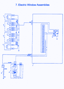 Fiat X1-9 1986 Electric Window Electrical Circuit Wiring Diagram