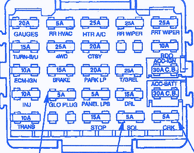 GMC Sierra 1500 SLE 1993 Fuse Box/Block Circuit Breaker ... 1991 gmc fuse box diagram 