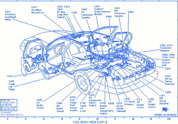 Lincoln Continental 1997 Ground Electrical Circuit Wiring Diagram