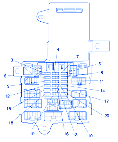 Lexus IS300 2005 Under Dash Fuse Box/Block Circuit Breaker Diagram