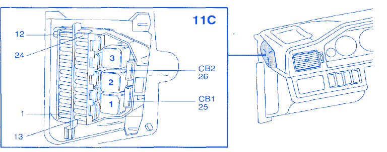 Volvo 960 Wagon 6 cyl 1995 Fuse Box/Block Circuit Breaker ... 1995 volvo 960 wiring diagram 