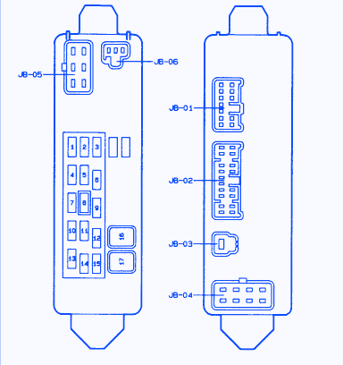 Mazda Protege 1998 Main Fuse Box/Block Circuit Breaker Diagram - CarFuseBox