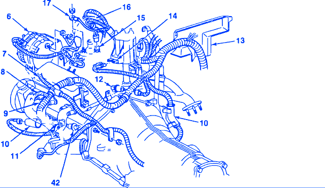 Chevrolet 1500 Truck 4.3 1989 Wire Harness Electrical Circuit Wiring