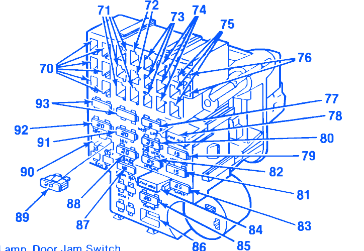 Chevrolet Silverado 305 1986 Fuse Box/Block Circuit Breaker Diagram