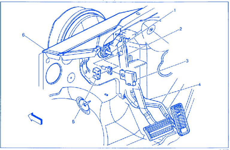 Chevrolet Tahoe 5.3 2001 Top Of Brake Pedal Electrical Circuit Wiring