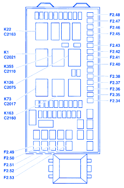 Ford F550 Superduty 2002 Fuse Box/Block Circuit Breaker Diagram