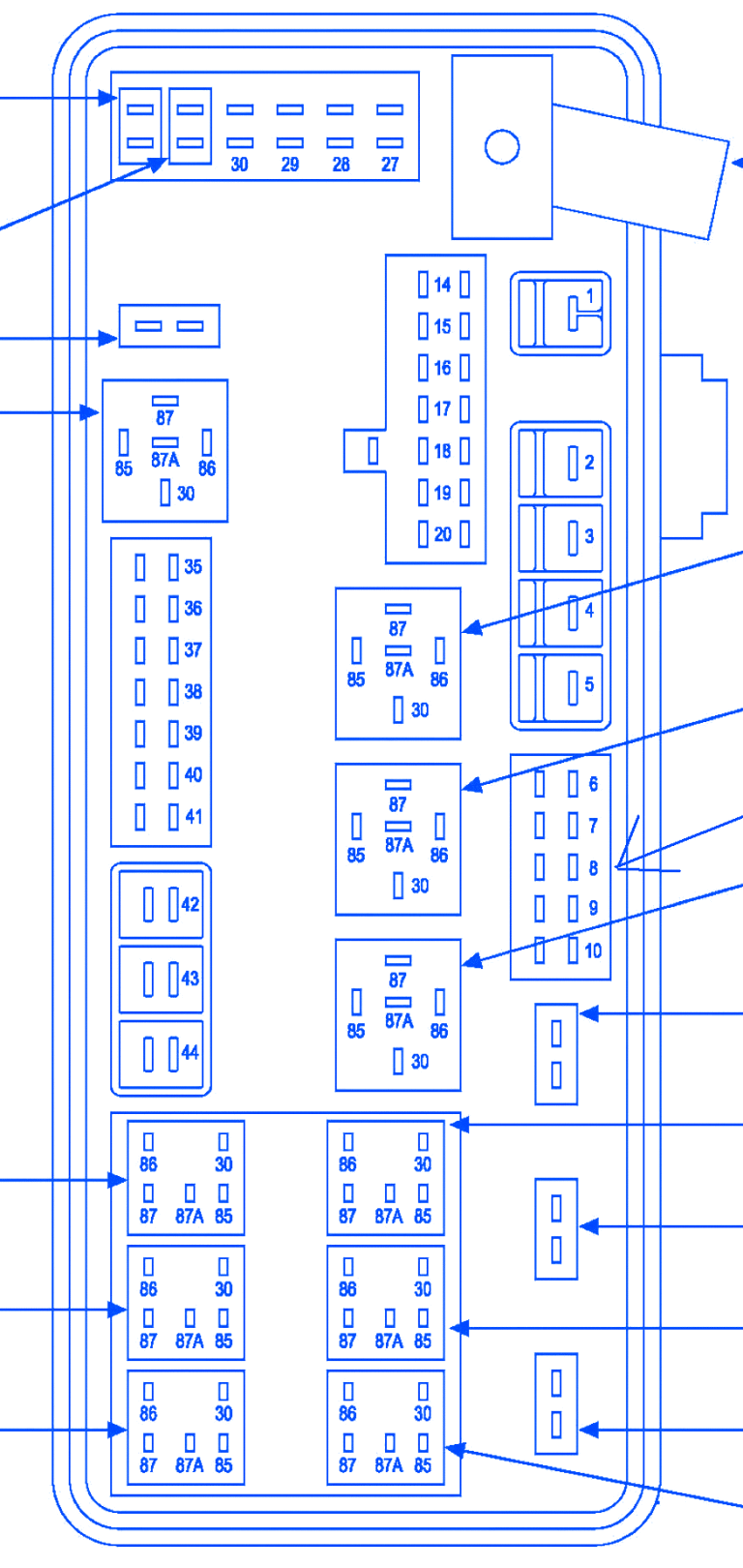 Dodge SXT Magnum 2009 Distribution Fuse Box/Block Circuit Breaker