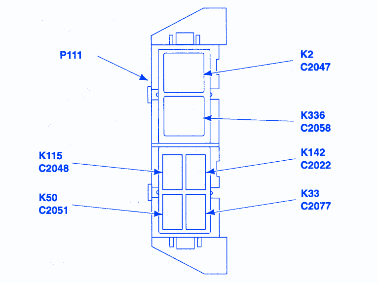 Ford GT40 Mini 1998 Fuse Box/Block Circuit Breaker Diagram ... mini fuse diagram 