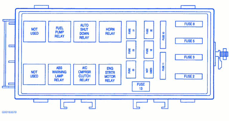 Dodge Intrepid 2002 Primary Fuse Box/Block Circuit Breaker Diagram