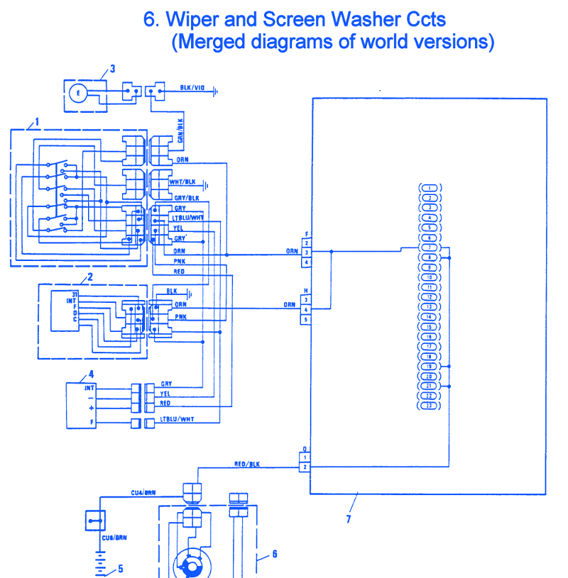 Fiat Tempra 1990 Washer Electrical Circuit Wiring Diagram - CarFuseBox