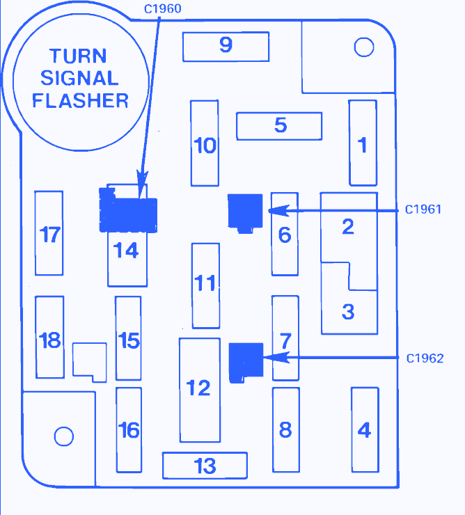 Ford Granada 1992  slant Signal Flasher Fuse Box/Block  